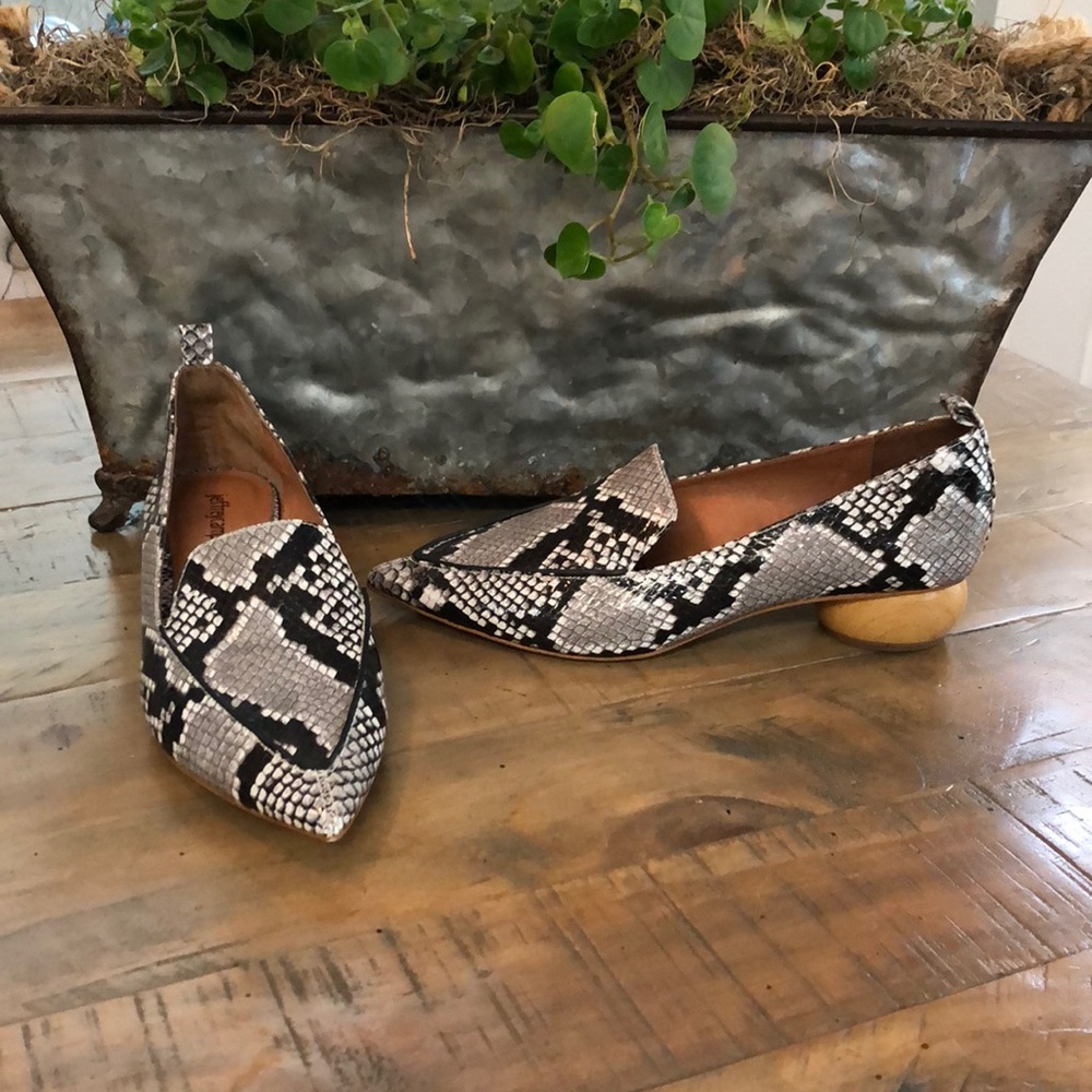 Jeffery Campbell Viona Faux Snakeskin Loafers